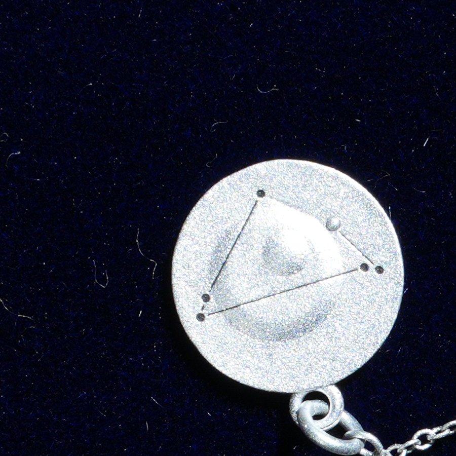 Coin of AV-0010, engraved with the Capricorn constellation, close up